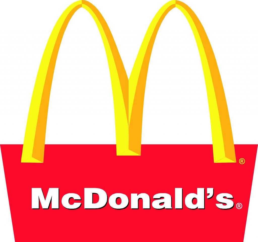 Логотип Макдональдса на белом фоне