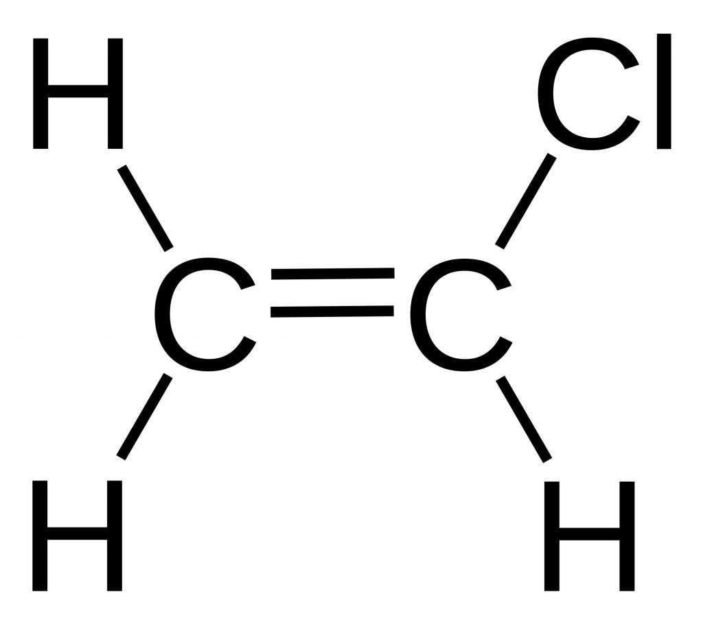 Хлористый винил - структурная формула