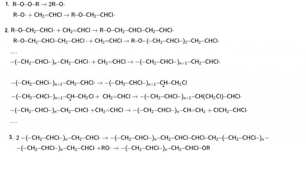 Хлористый винил - реакция полимеризации