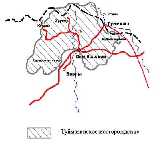 Карта Туймазинского месторождения